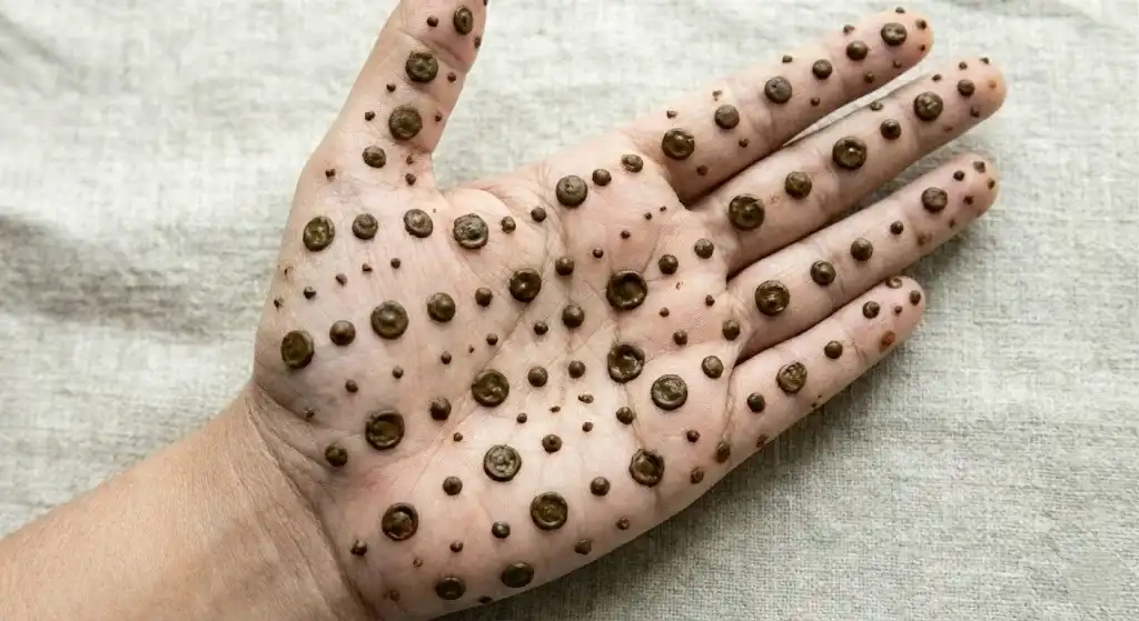 19+ Best Easy Front Hand Mehndi Designs (Step-by-Step) 10 Modern and easy polka dot henna pattern scattered across the palm and fingers.