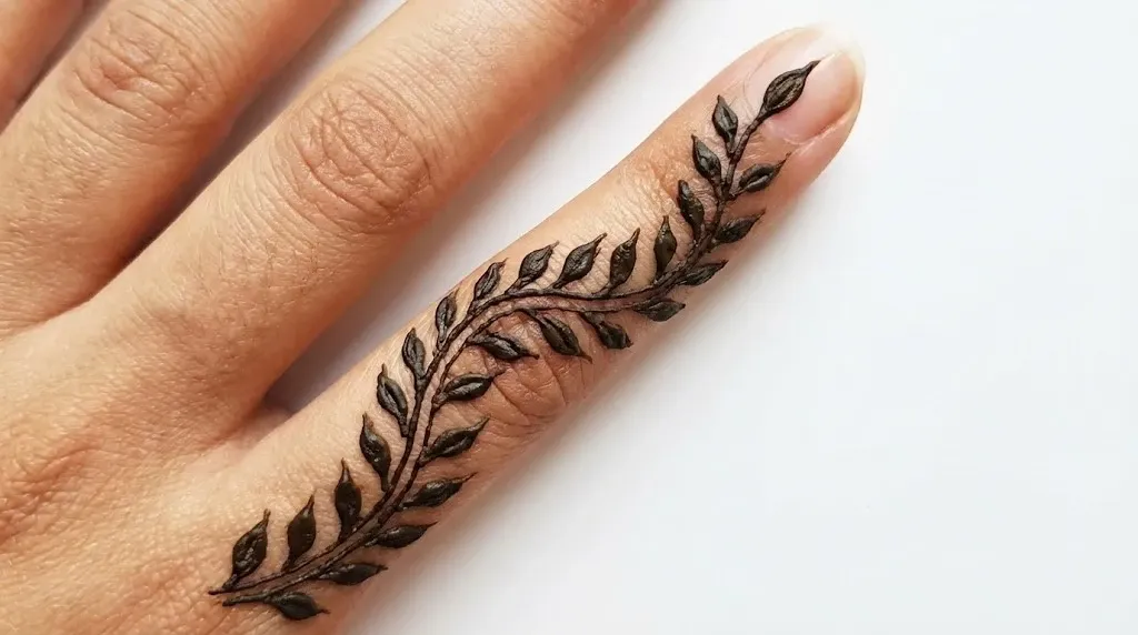 Elegant leafy vine henna tattoo