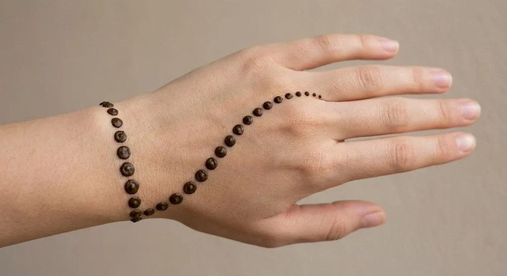 10 Simple Mehndi Designs for Beginners (That Look Professional) 11 The Polka Dot Chain mehndi design